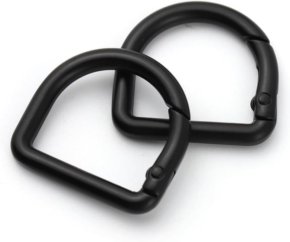 2Pcs D Buckle Semicircle Spring Snap Clip Trigger Spring Keyring Buckle for Bags