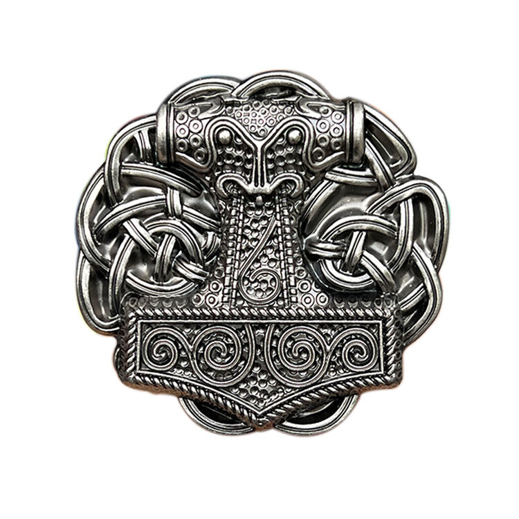 Viking Thor Hammer Belt Buckle for Men&rsquo;s Western Cowboy Motorcycle Riding