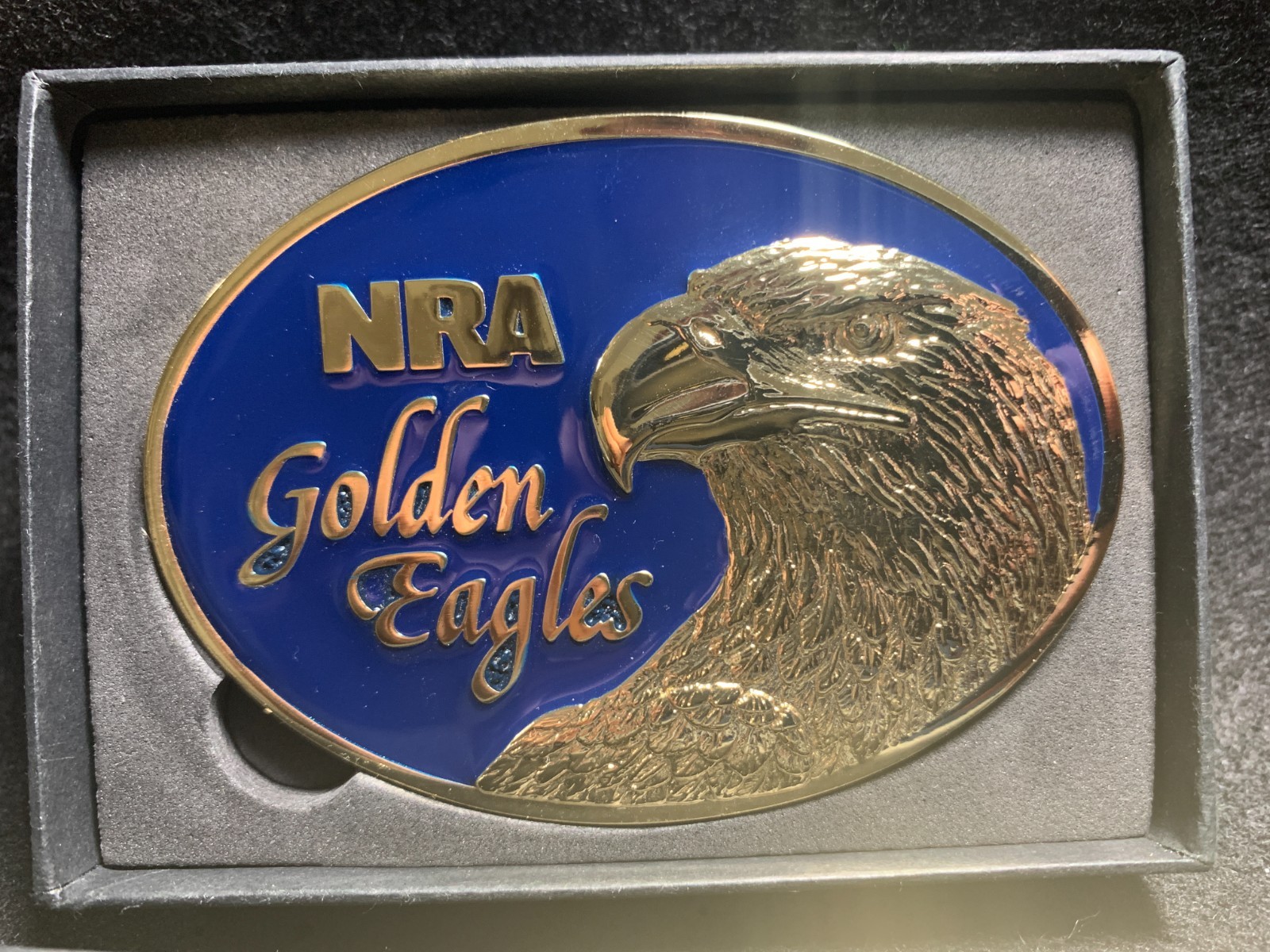 1980&rsquo;s Vintage NRA Golden Eagles Belt Buckle with Original Box