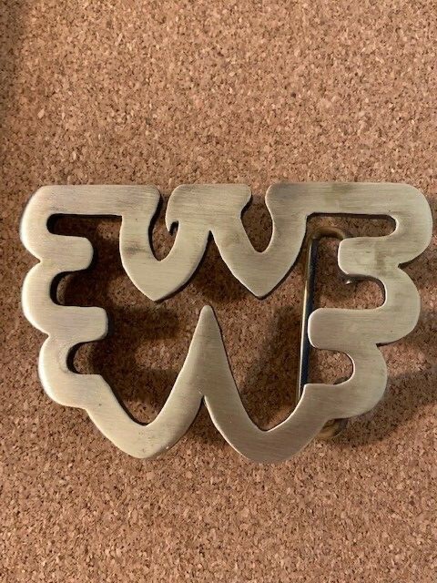 Waylon Jennings Flying W BRASS Belt Buckle Solid Metal