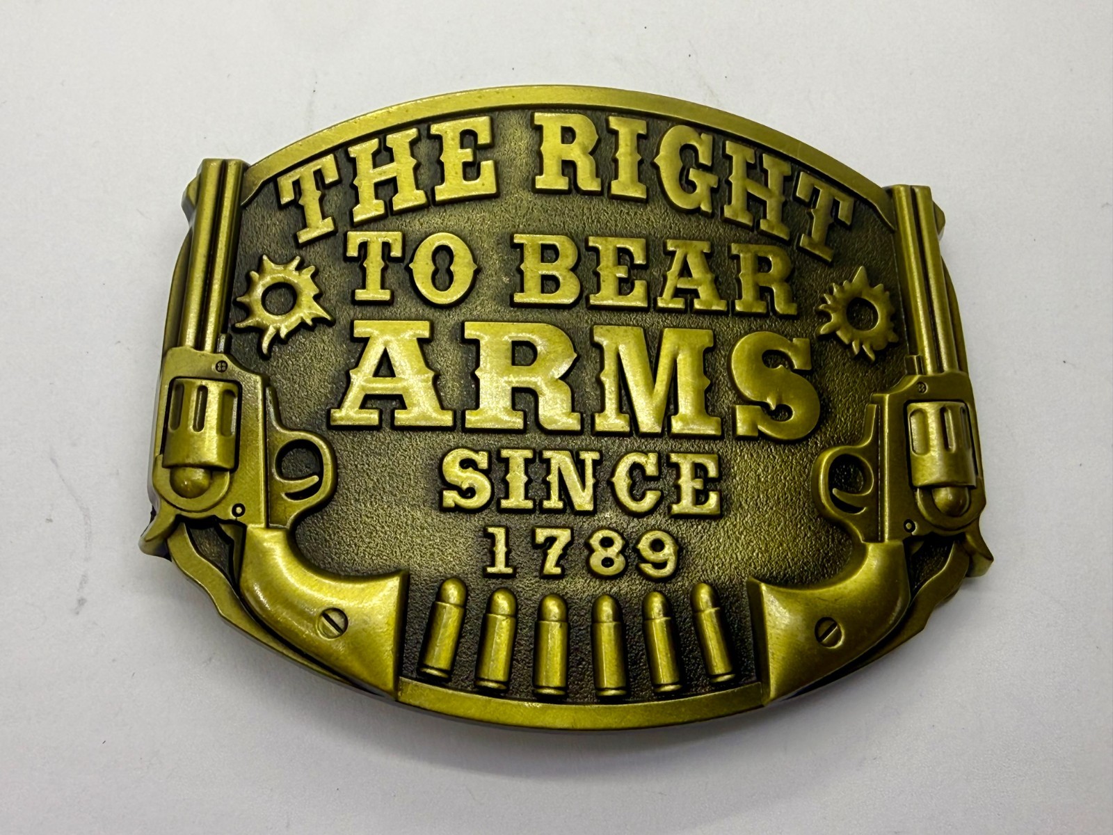 The Right to Bear Arms Since 1789 USA Gun Rights Commemorative Belt Buckle