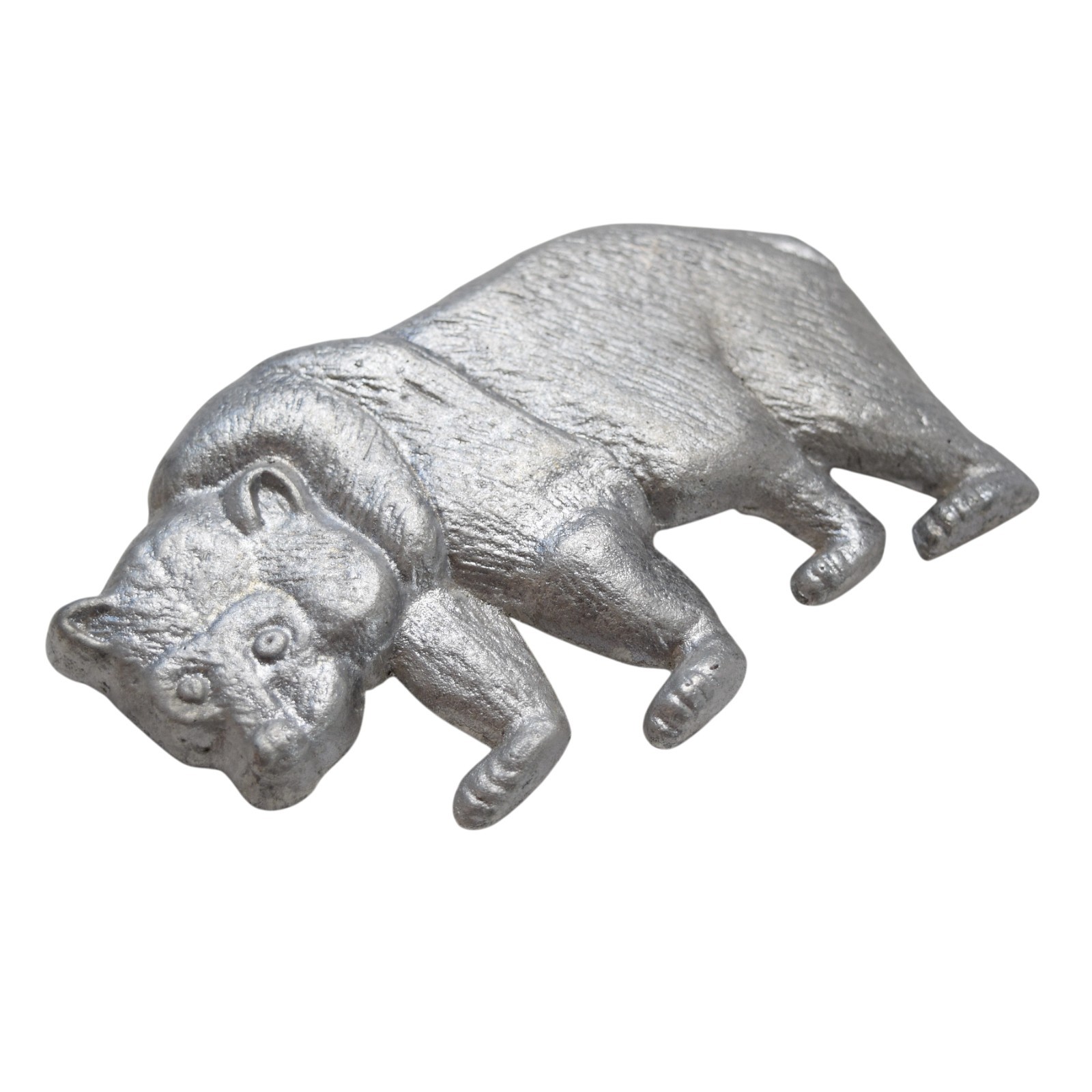 Vintage Pewter Grizzly Bear Belt Buckle Detailed Walking Wildlife Western Lodge