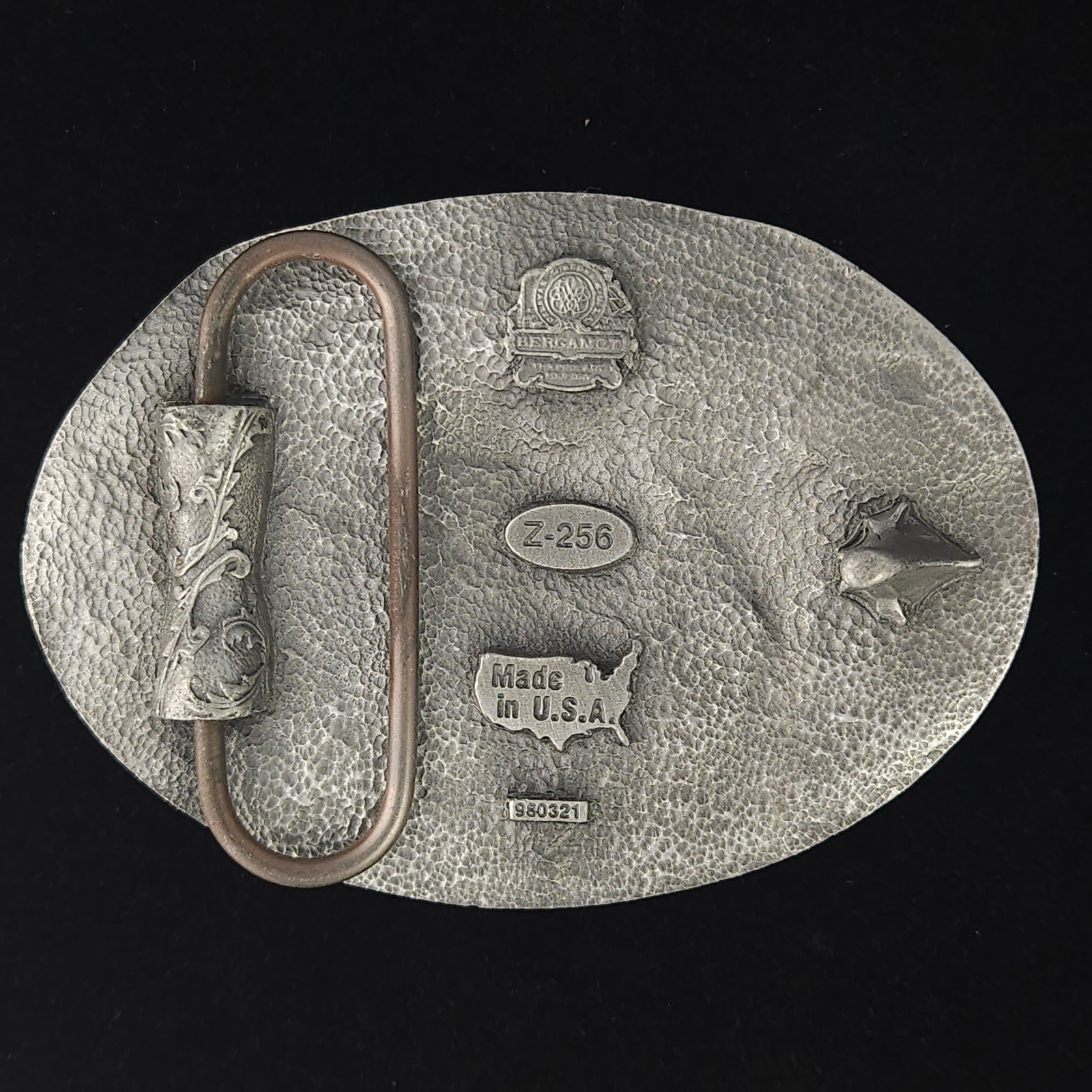American Firefighter Belt Buckle Bergamot Brass USA Made Pewter St. Florian