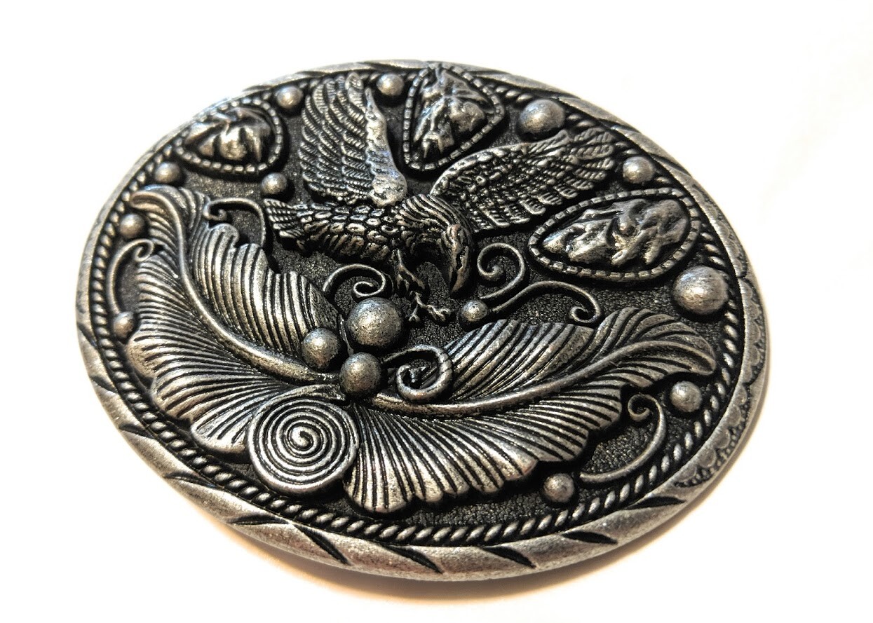 ✖ EAGLE SOARING Belt buckle Pewter color beauty solid USA mens 3.5 inch Hunter
