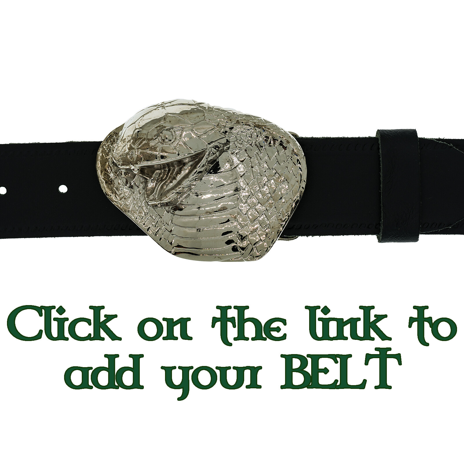 Cobra Snake Belt & Buckle Metal Punk Native American Reptile Python