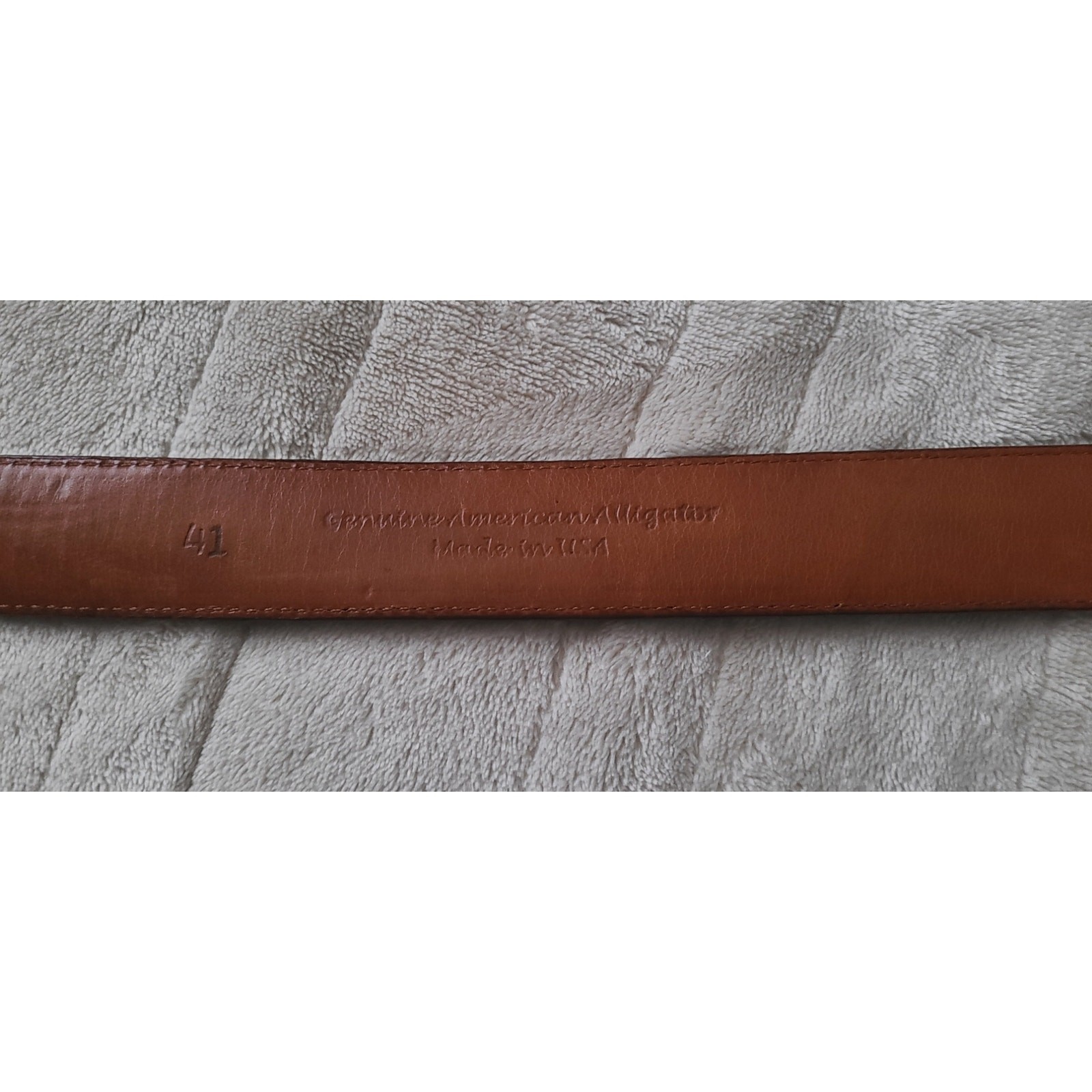 Douglas Magnus Genuine Alligator Leather Belt Sterling Silver Tip -41 No Buckle