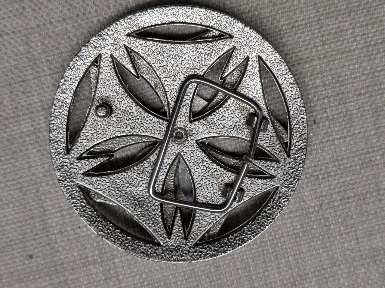 vintage PLAYBOY belt buckle SPINNER chrome BUNNY metal rhinestone STUDDED