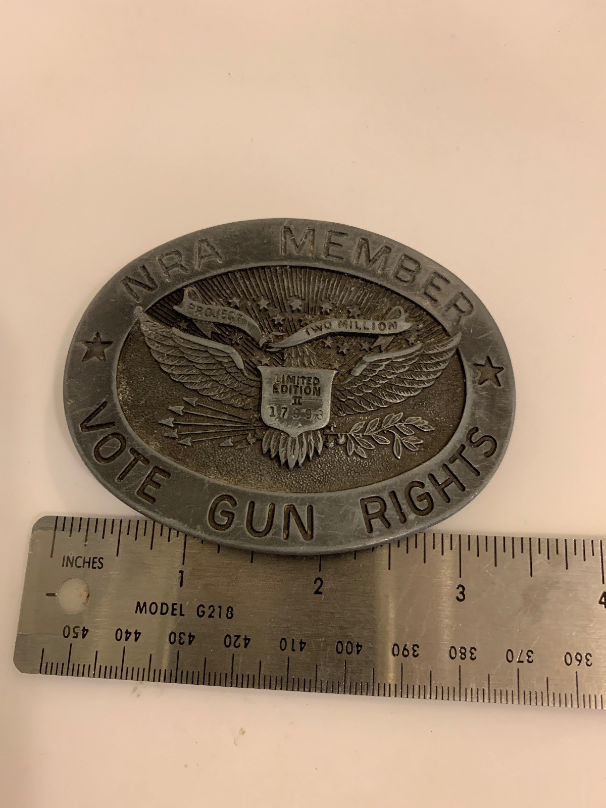 NRA Member Vote Gun Rights Belt Buckle Limited Edition No.17993