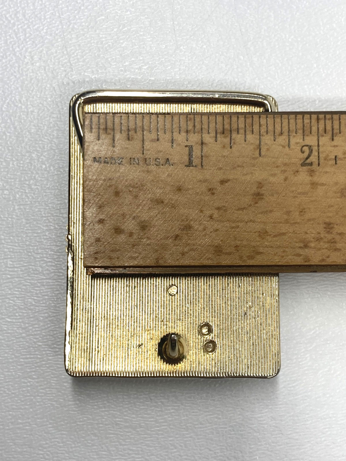 Vintage MCM Polished Oval Petosky Stone Gold & Silver -Toned Belt Buckle