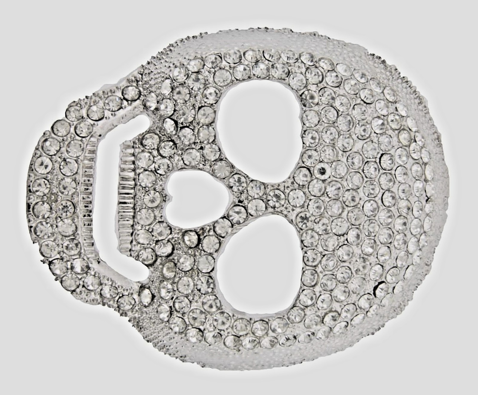 Skull Belt Buckles Men Women Rhinestones Vintage Silver Metal Pirate Skeleton