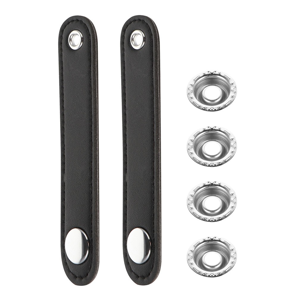 2Pcs Reusable Double Layer Accordion Bellows Buckle Straps Black for Instruments