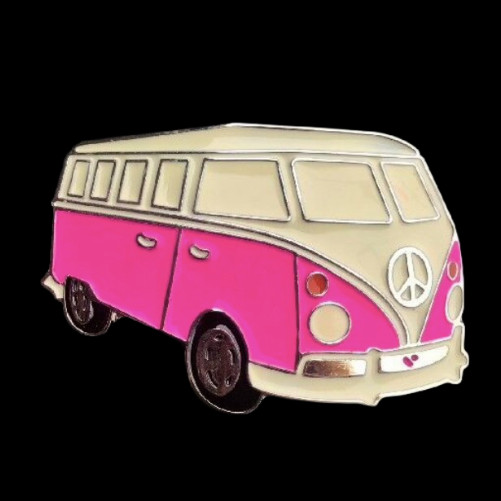 Pink Motorhome Hippie Era Belt Buckle Van Campers Belts Buckles