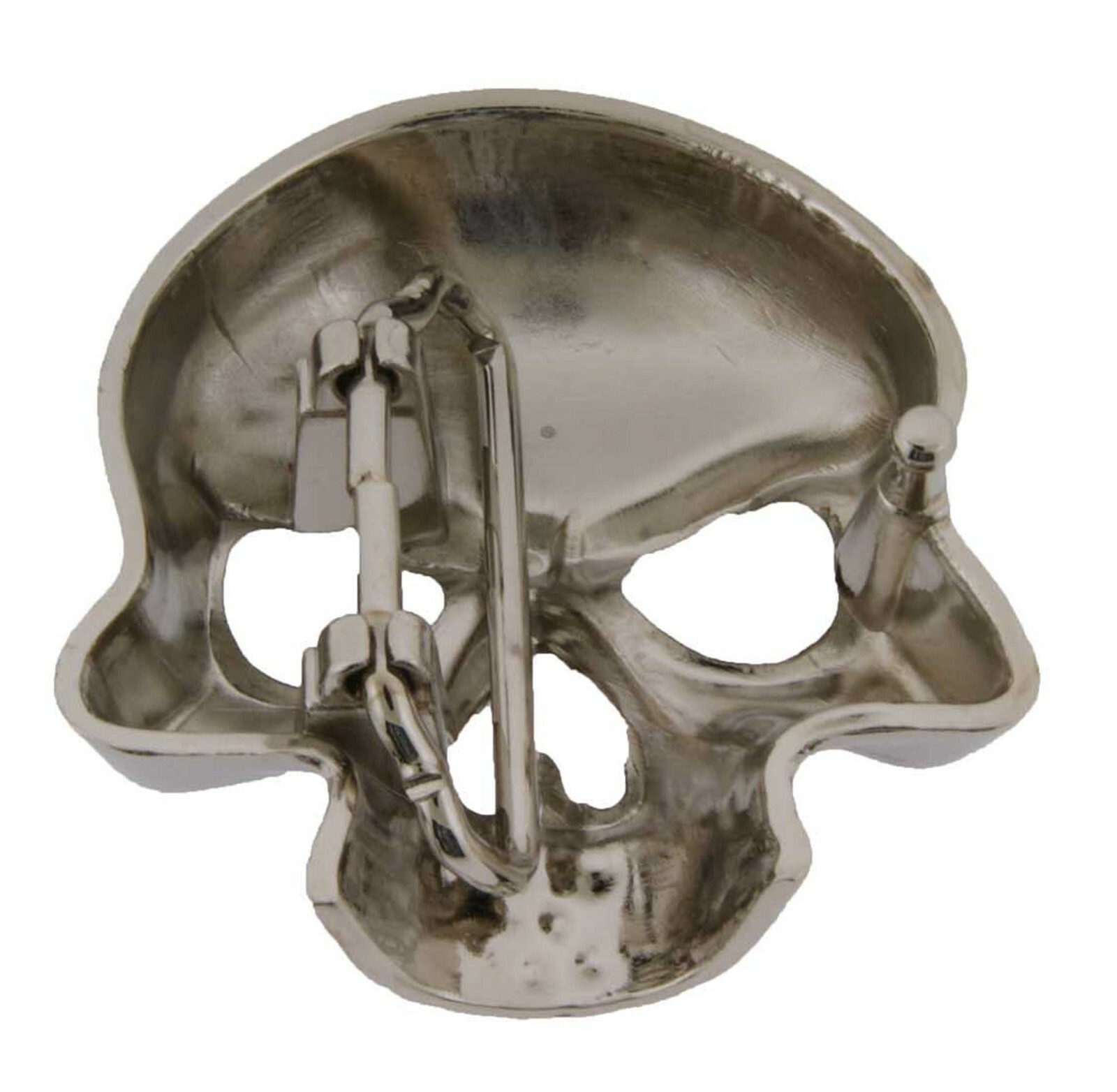 Half Face Skull Belt Buckle Tattoo Halloween Skeleton Grill Bling Silver Metal