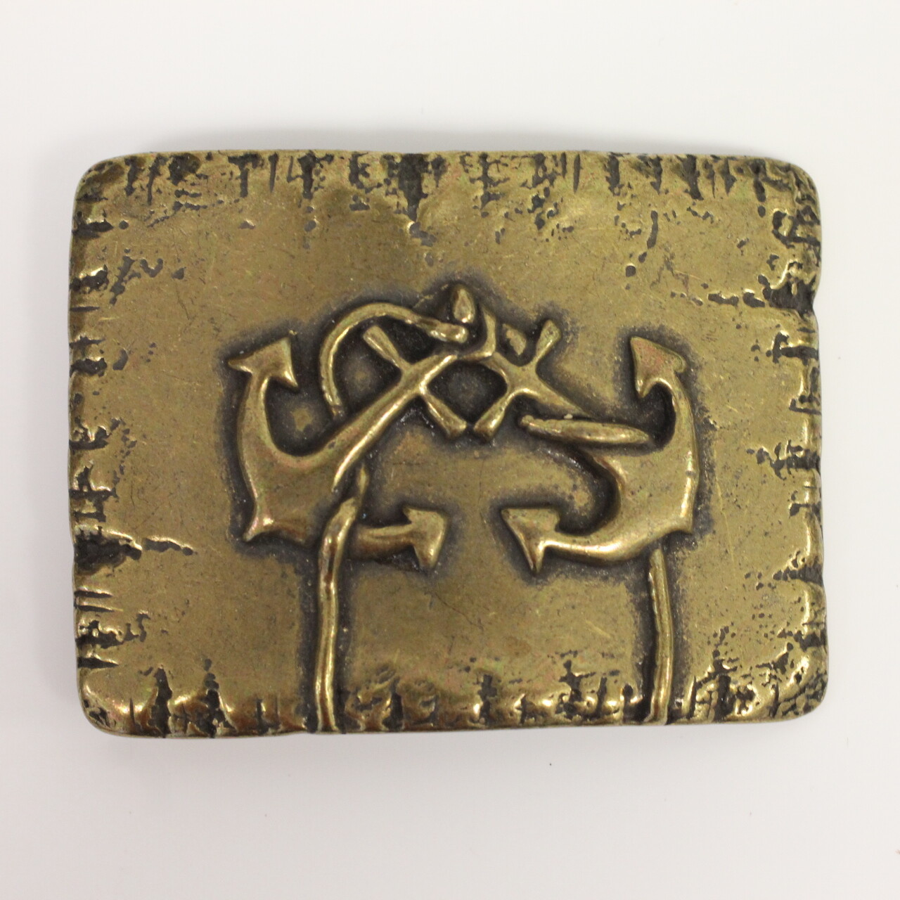 Double Anchor Belt Buckle, Antique Brass Belt Buckle for 4cm Interchangeable Belt