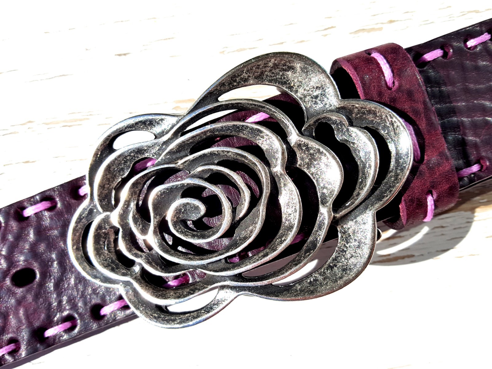 Belt buckle flower rose silver flowers removable belt buckle buckle 4 cm