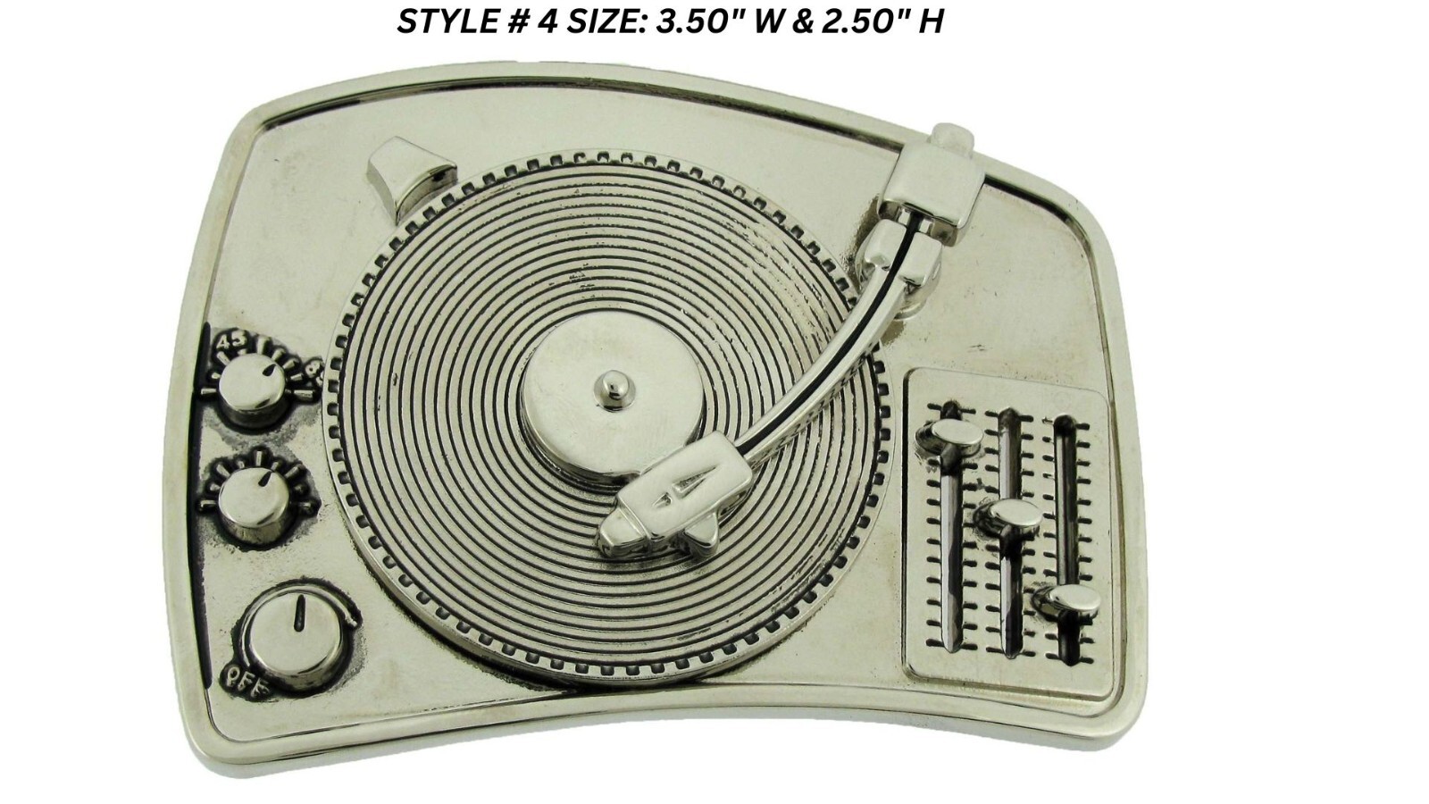 DISCO MENS ROCK REBEL Retro Turntable Belt Buckles Blaster Radio Dj Ghetto Music