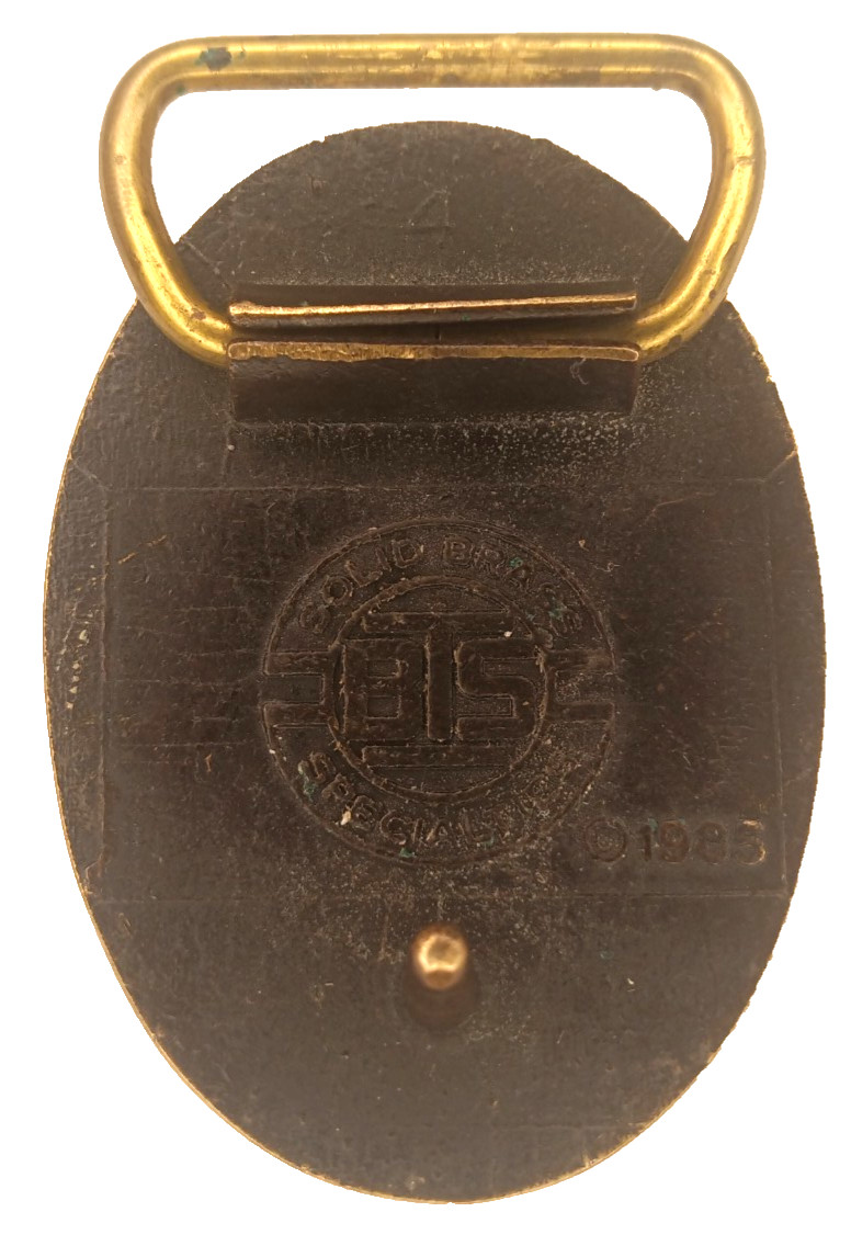 1985 VTG Sailing Ship 1.5&Prime; x 2.5&Prime; Brass Belt Buckle BTS Solid Brass Specialtes