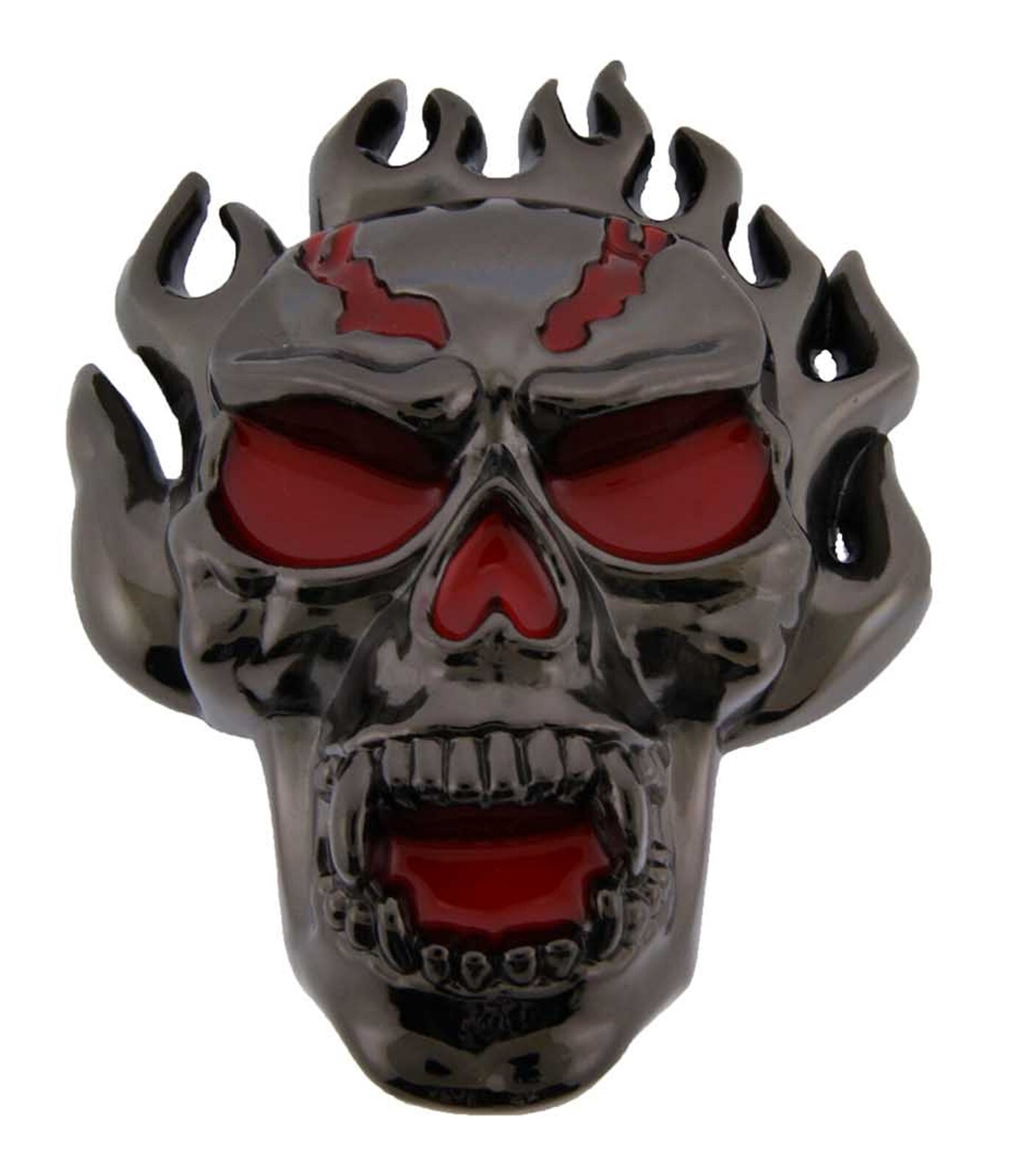 Skull Flaming Blinged Metal Belt Buckle Mens Halloween Party Costume Gift
