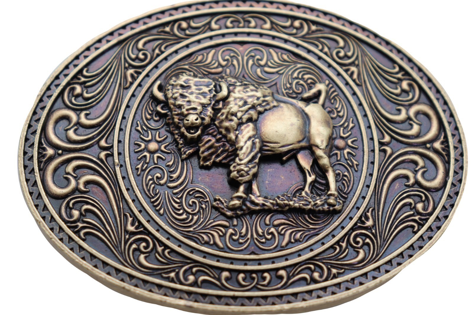 New Men Antique Gold Metal Buffalo Bull Belt Buckle Cowboy Western Fashion Rodeo