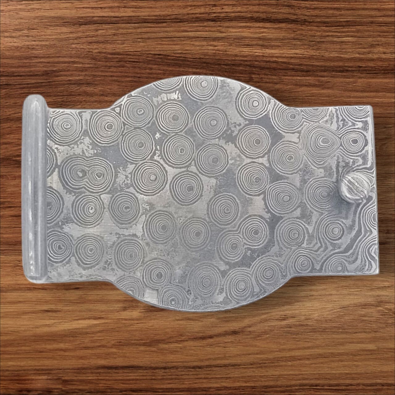 Belt buckle Damascus hand forged