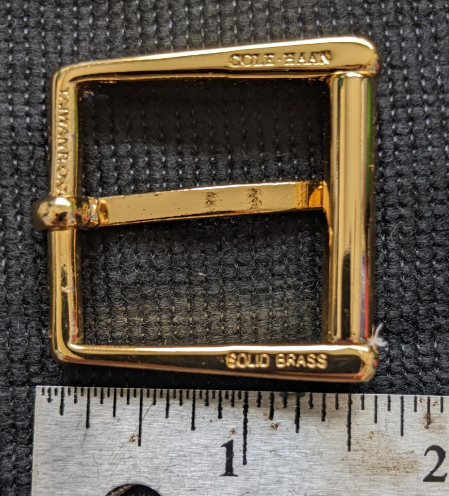 VTG GENUINE COLE HAAN MENs REPLACEMENT BELT BUCKLE METAL SOLID BRASS GOLD TONE