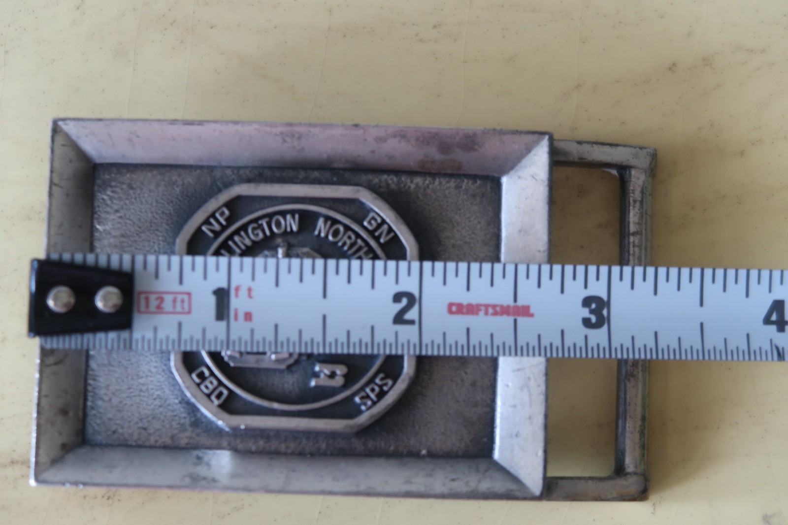 Vintage Burlington Northern Railroad Belt Buckle and Key Ring