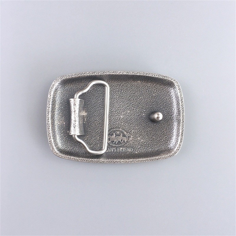 Vintage Silver Plated Hammer Forged Rectangle Belt Buckle also Stock in the US