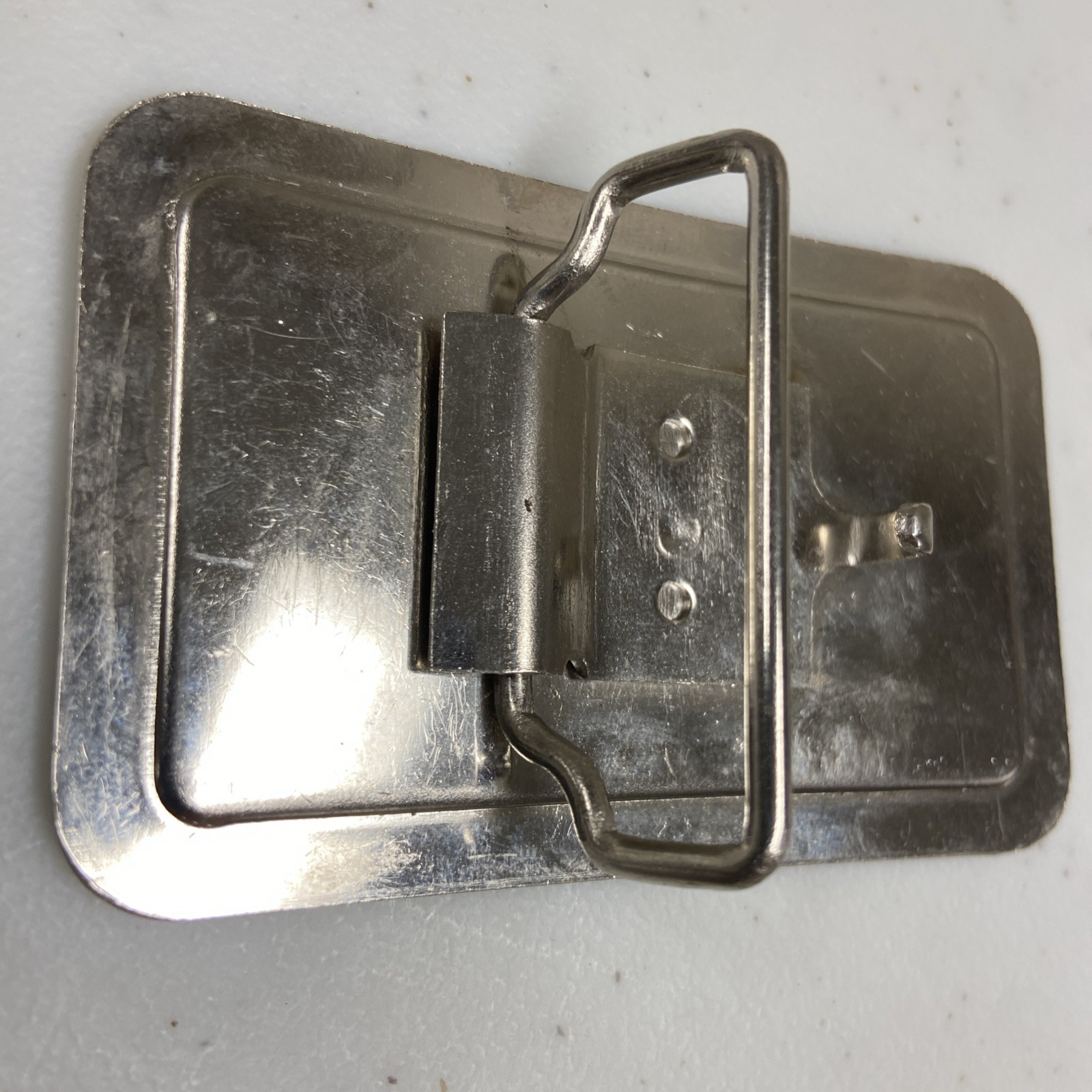 Vintage Peterbilt Semi-Truck Flat Nose Cabover Metal Belt Buckle 3 3/8&Prime; x 2 1/8&Prime;