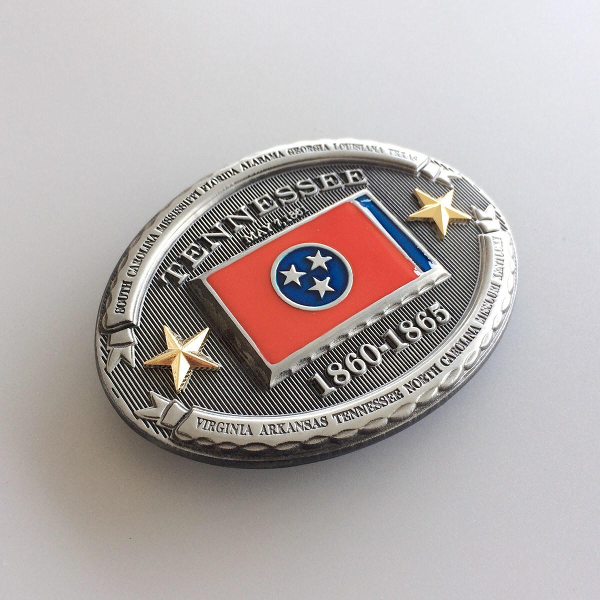 Vintage Oval Tennessee Flag Belt Buckle Gurtelschnalle Boucle de ceinture