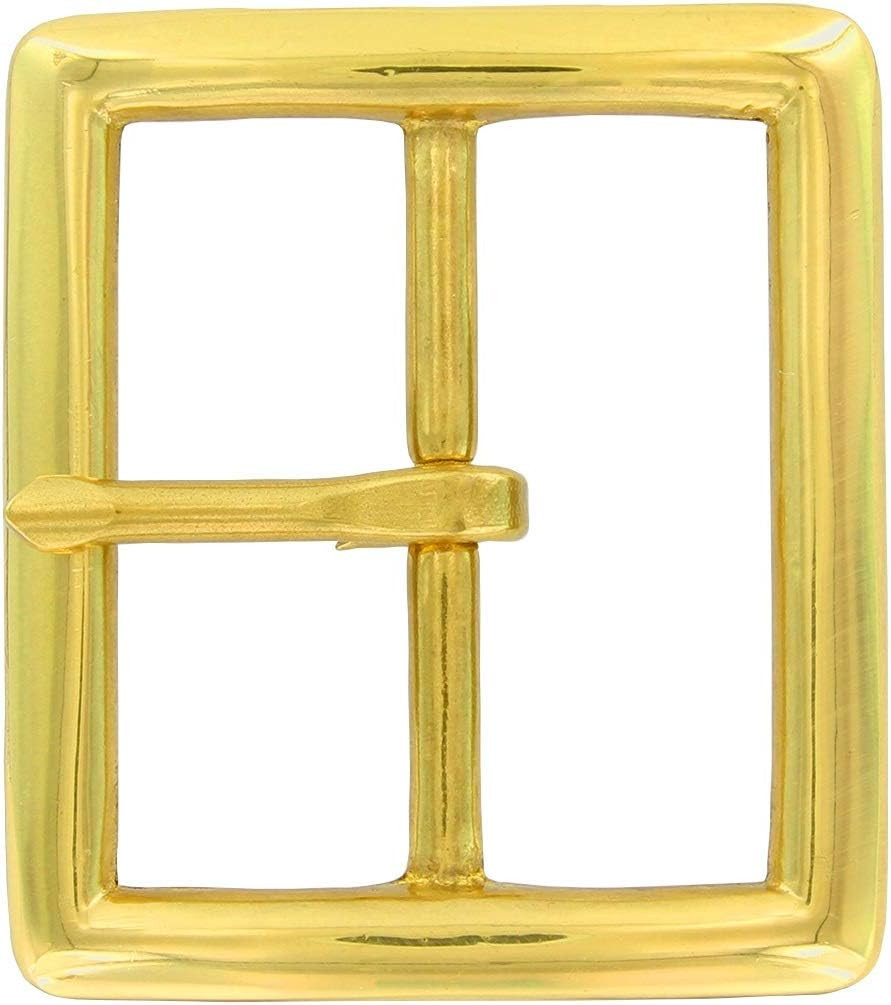 Solid Brass Replacement Center Bar Belt Buckle Fits 1-3/4&Prime;(45mm) wide Belt Strap