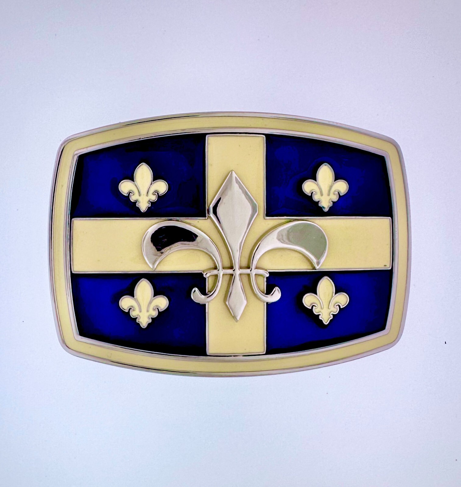 Quebec Drapeau Flag Belt Buckle | American Western Silver Vintage Buckle