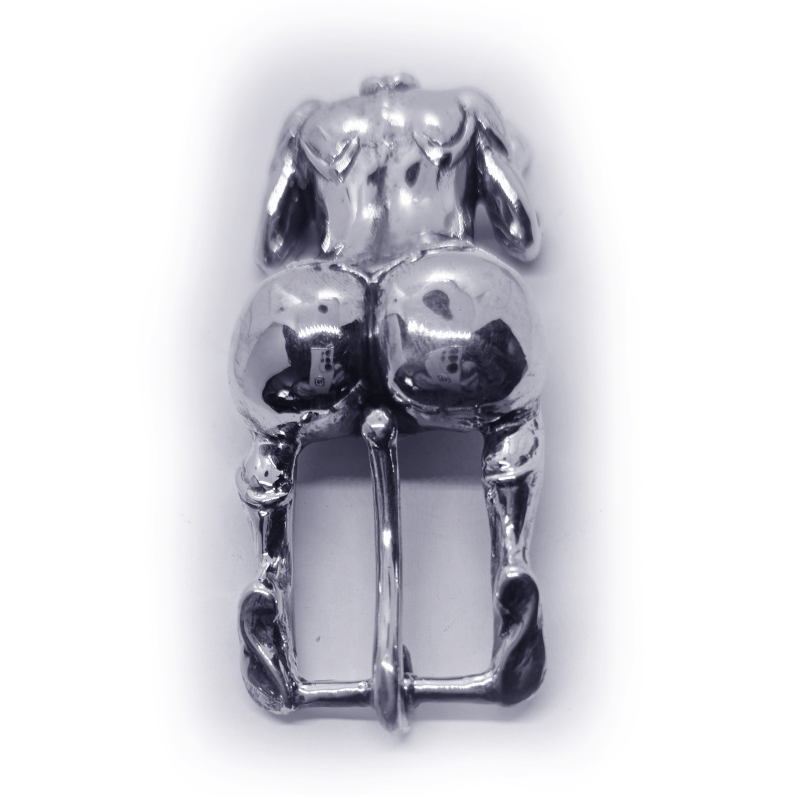 Woman Body Back Side Erotic Sterling Silver Belt Buckle