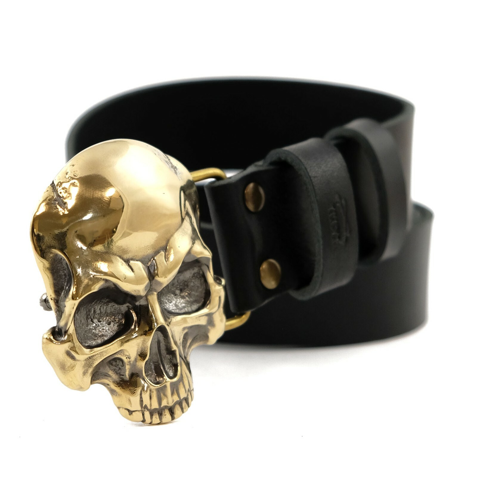 Skull belt buckle, Human skull solid brass buckle, Jolly Roger brass belt buckle