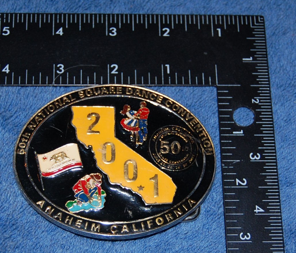 50th National Square Dance Convention Anaheim California Belt Buckle, Complete