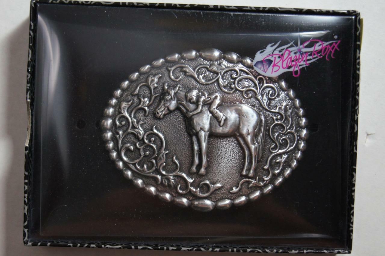 Nocona Blazin Roxx Girl Loving her Horse Belt Buckle 37672