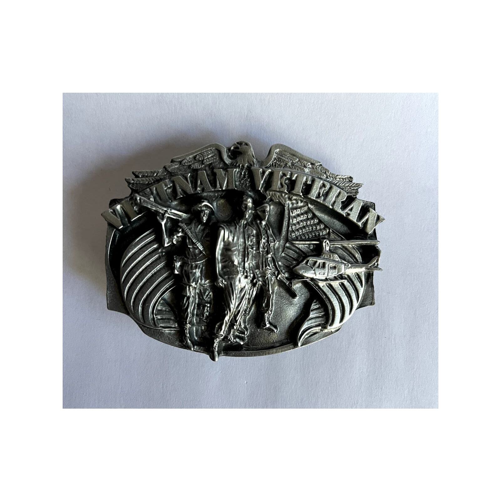 Vietnam Veteran Grey Belt Buckle