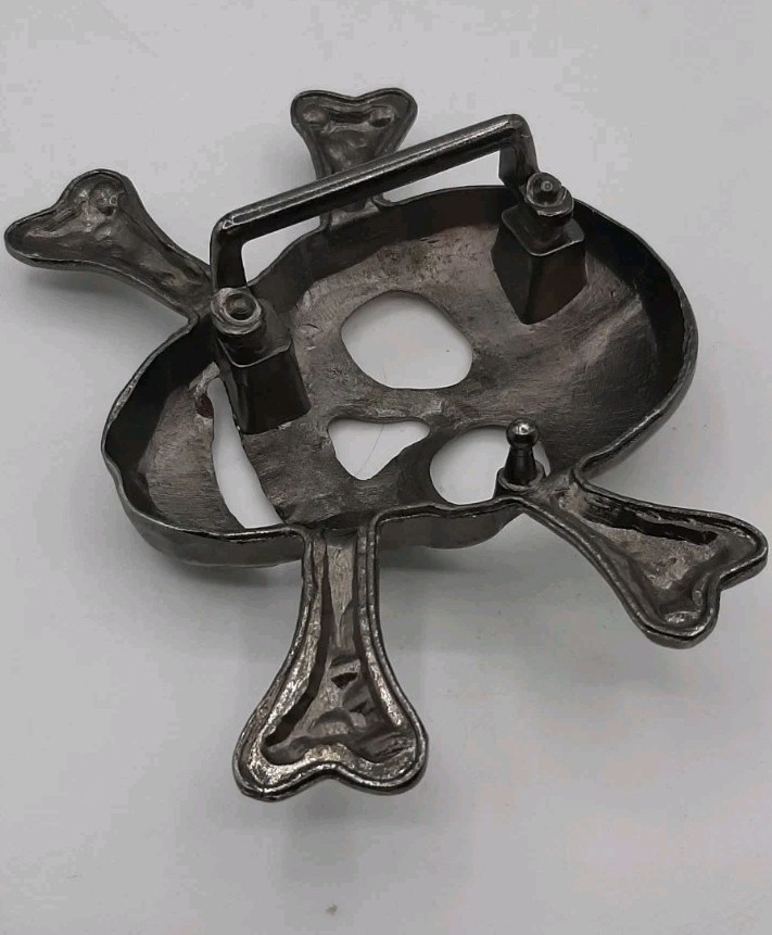 Skull Belt Buckle Skeleton Gothic Metal Biker 3d Authentic Punk Bones Death Drag