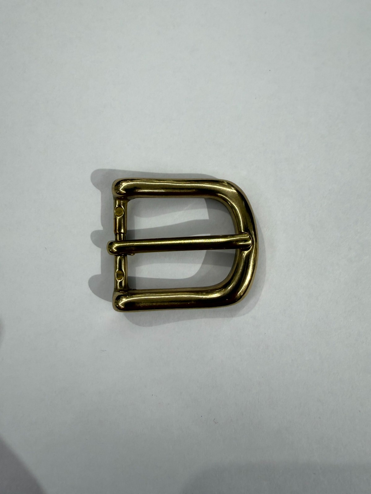 Solid Brass Raw Brass Belt Buckle Made in Italy Fits 0.98&Prime; Belt Strap