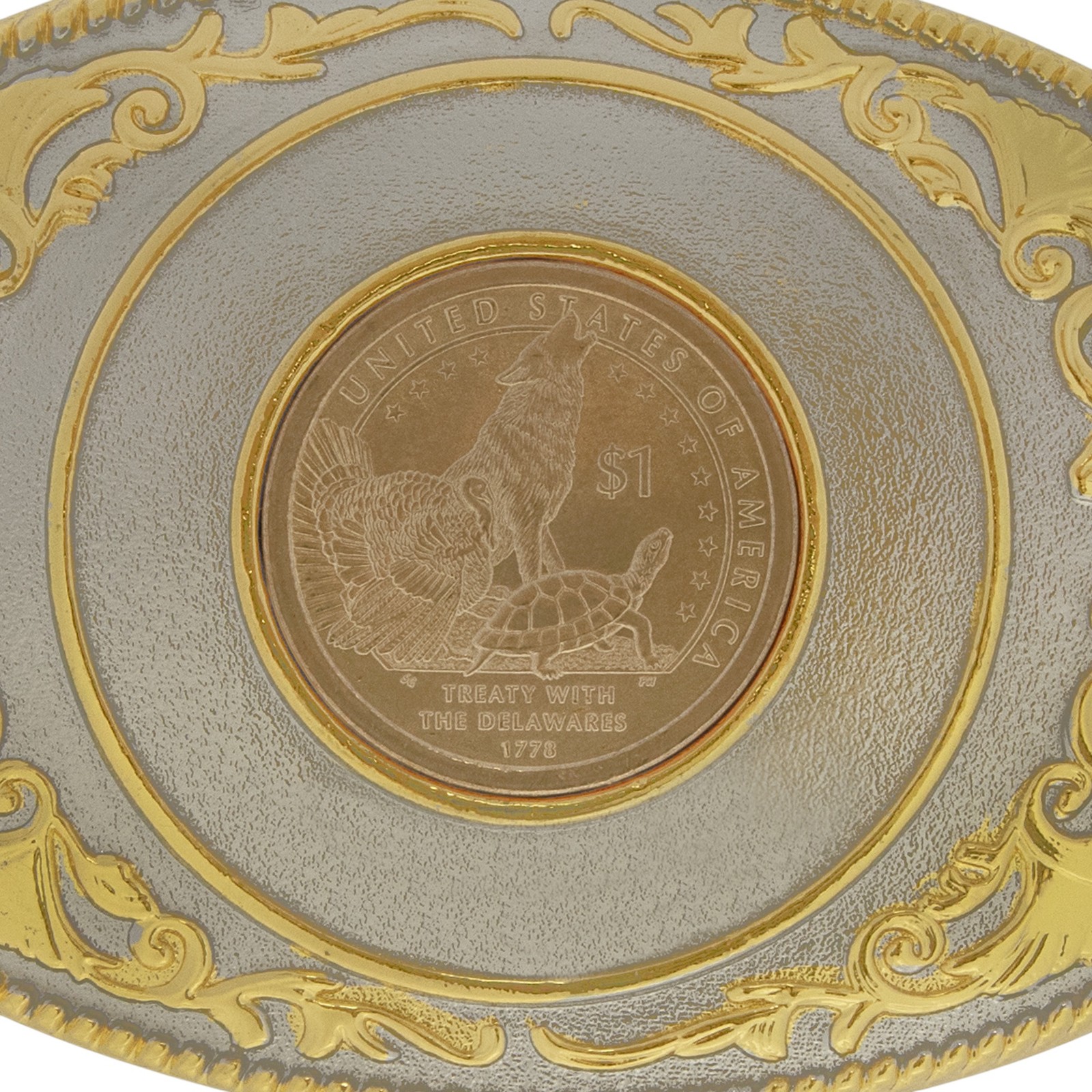 First Commemorative Mint 2013 Native American Golden Dollar Belt Buckle
