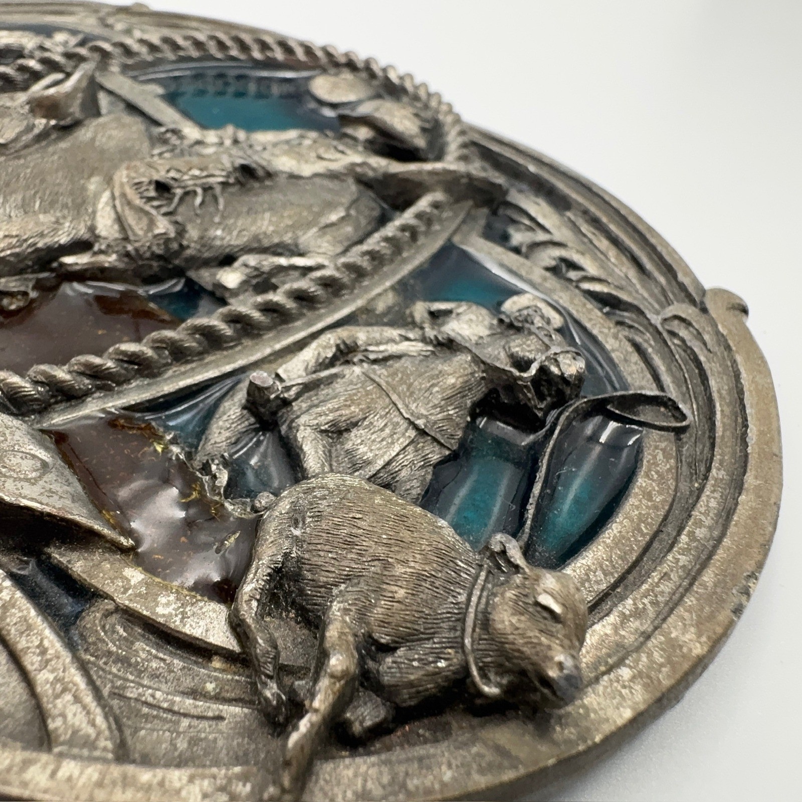 Vintage Bergamot Brass Works Championship Rodeo Belt Buckle 1980 Made in USA