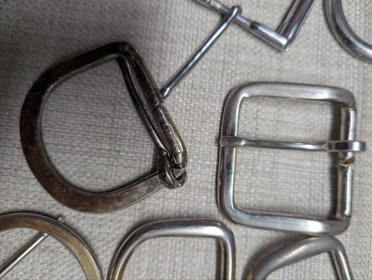 vintage 30 PC LOT western BELT BUCKLES chrome COWBOY rodeo 1.5&Prime; metal steel