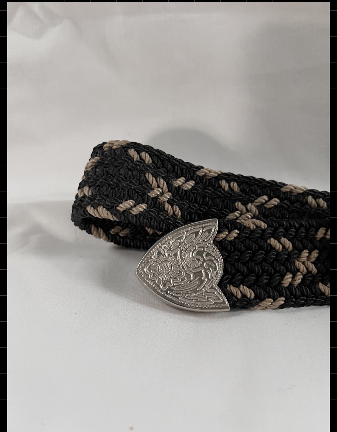 Western Cowboy Rope Style Belt & Eagle Belt Buckle Sz: 34 – 36