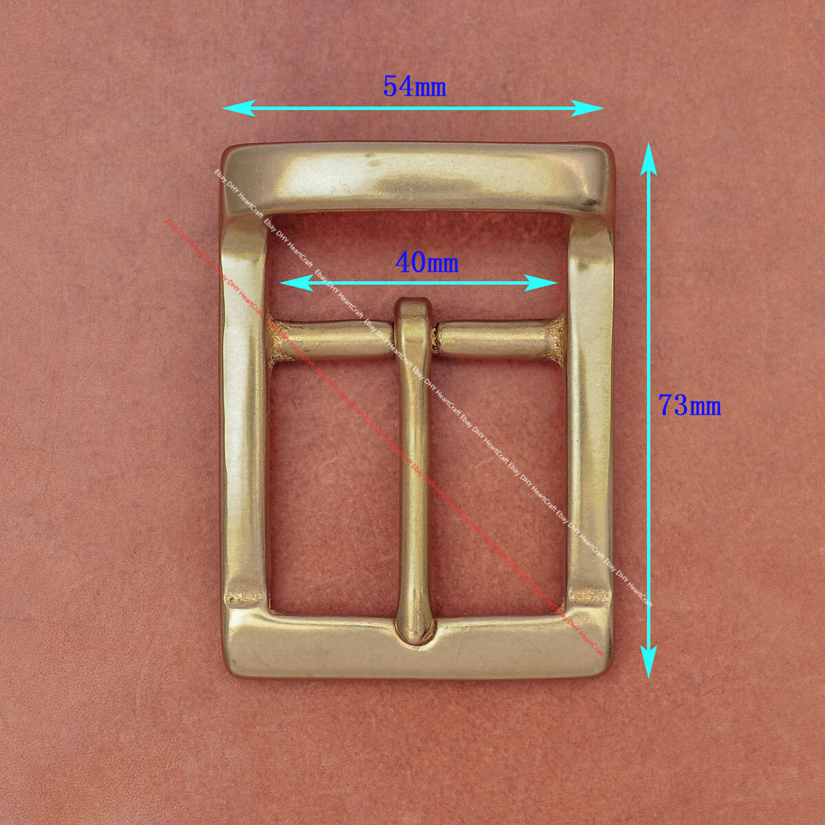 40mm HEAVY DUTY SOLID BRASS LEATHERCRAFT WESTERN COWBOY CENTER BAR BELT BUCKLE