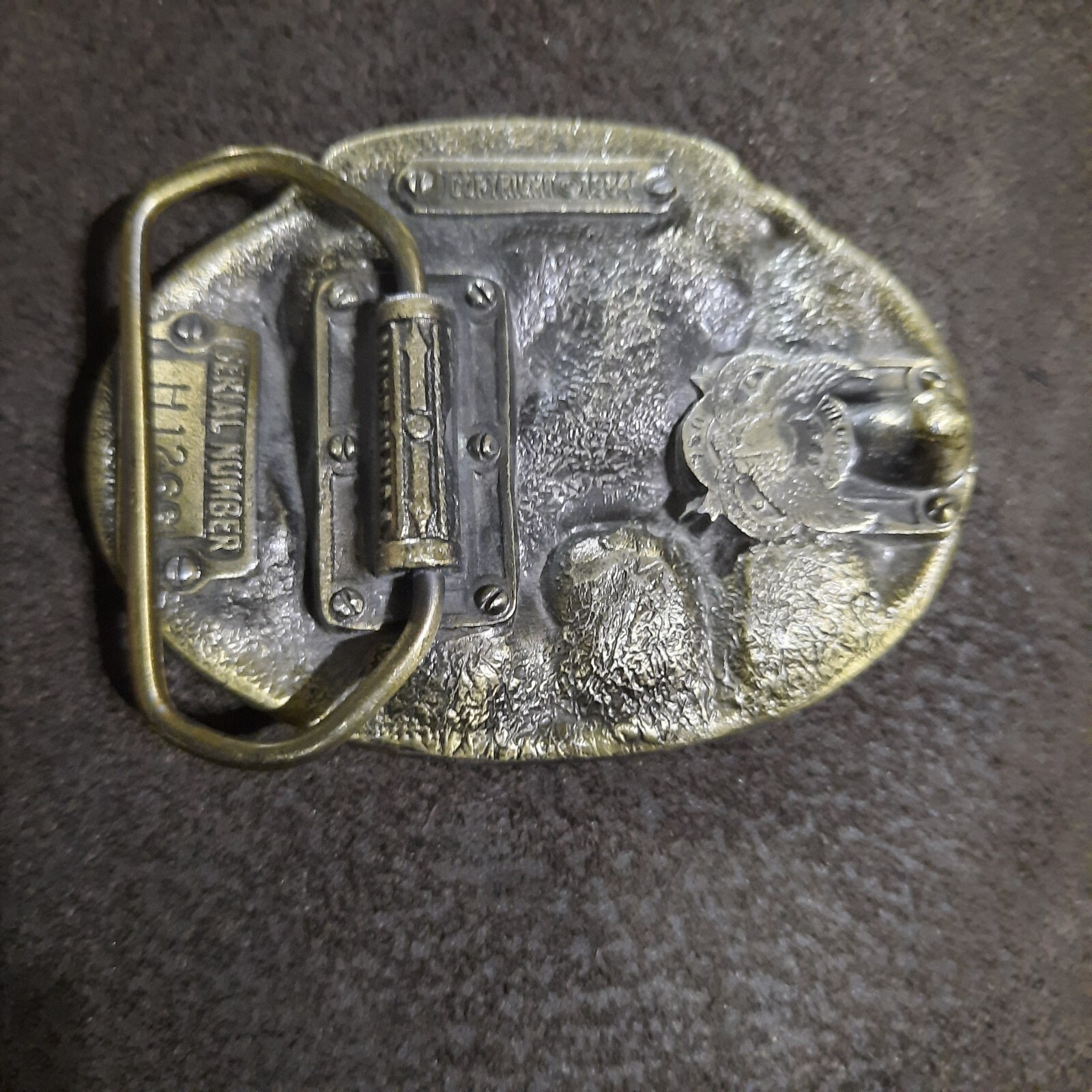Vintage Wyoming Belt Buckle 1984 The Great American Products Brass Deer Buck