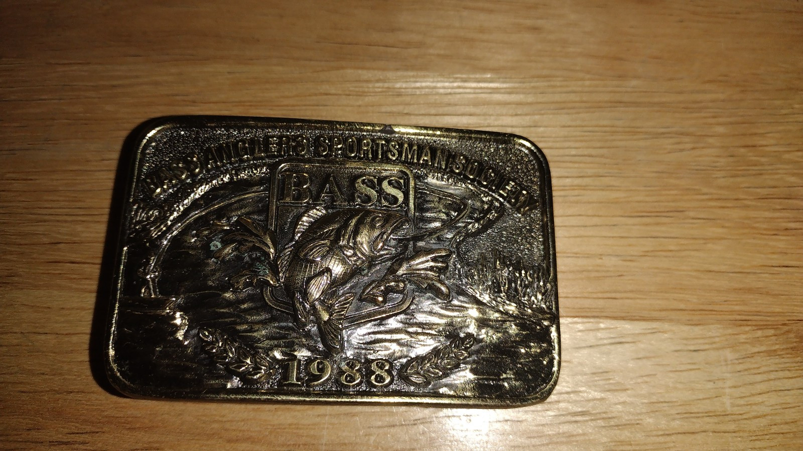 1988 BASS BASS ANGLERS SPORTSMAN SOCIETY BELT BUCKLE – HEAVY