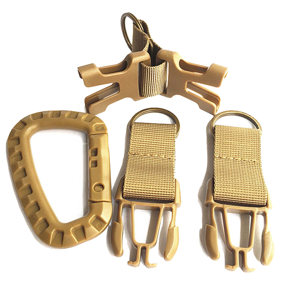 Tactical Keychain Molle Webbing Hook Belt Buckle Detachable Carabiner Key Rings
