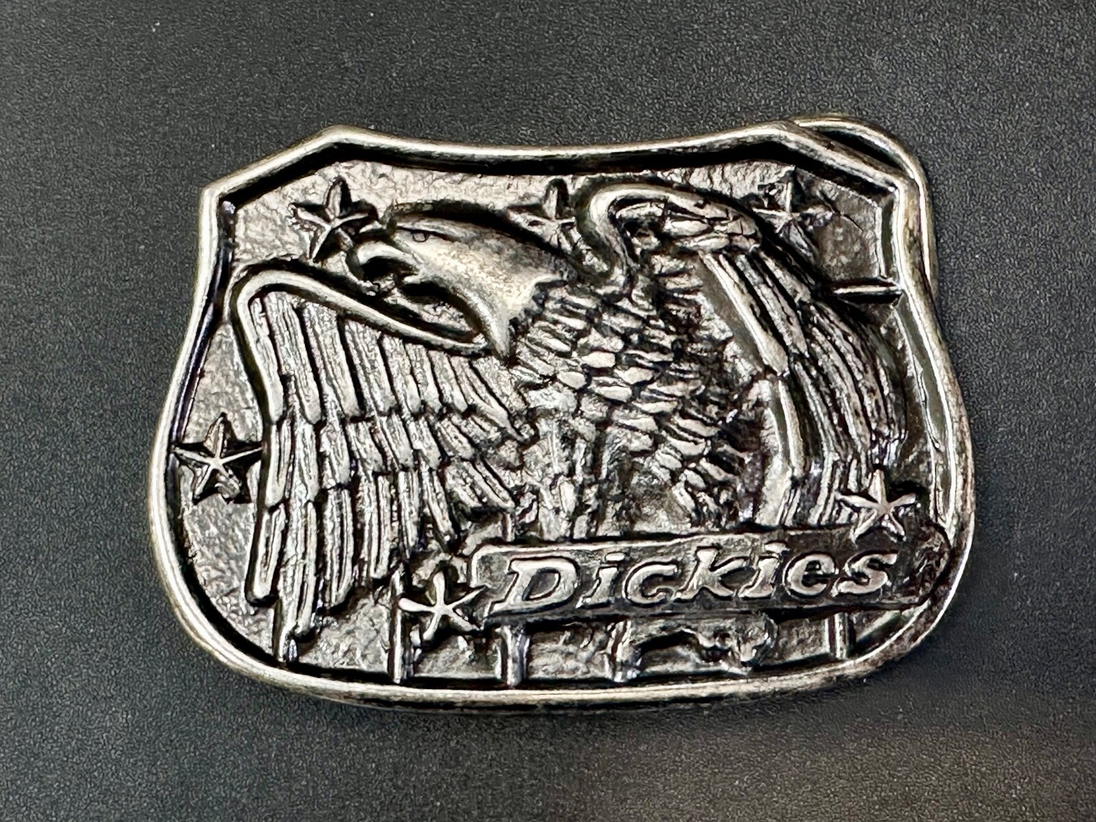 Dickies Screaming American Eagle and Stars USA Silver Tone Belt Buckle