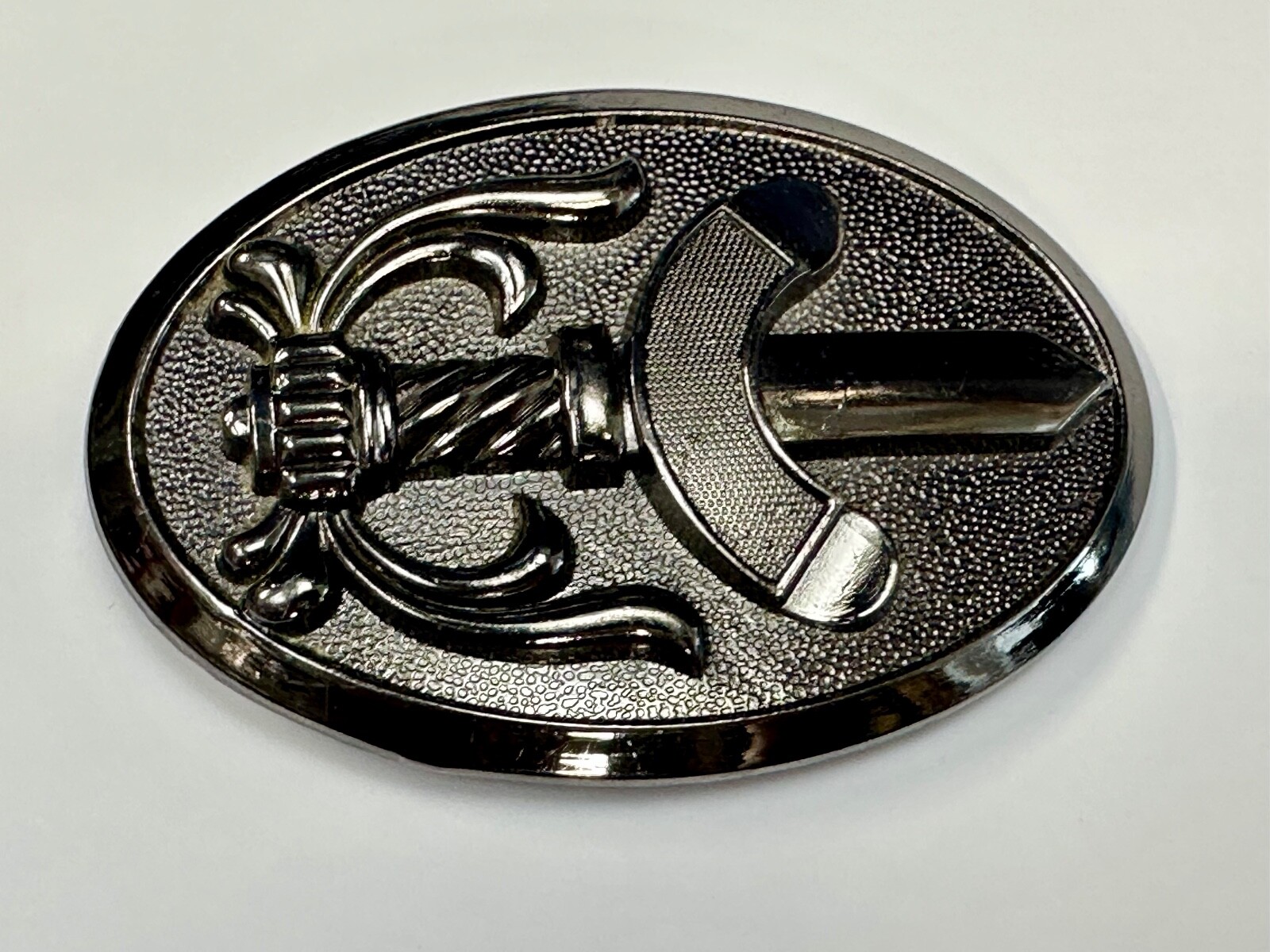 Medieval Times Sword In Black Oval Vintage Belt Buckle