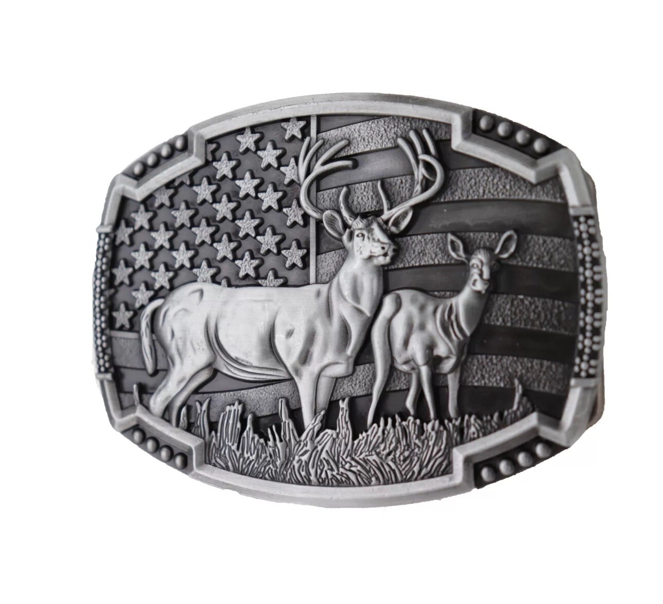 Men Silver Color Metal Belt Buckle Deer Nature Hunter Western Perfect Gift 4 him