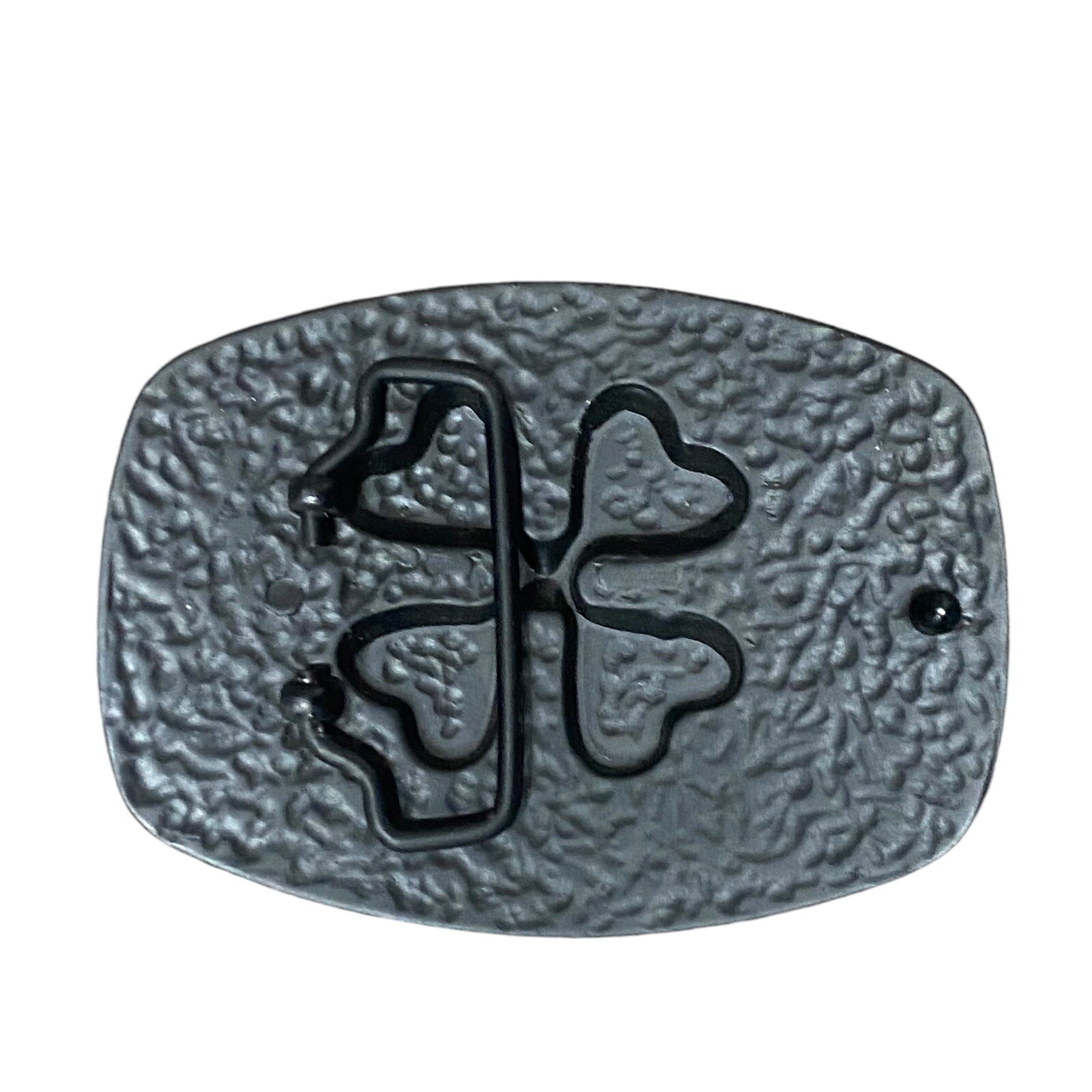 Lucky Four Leaf Clover Shamrock St Patrick Day Black And Green Tone Belt Buckle